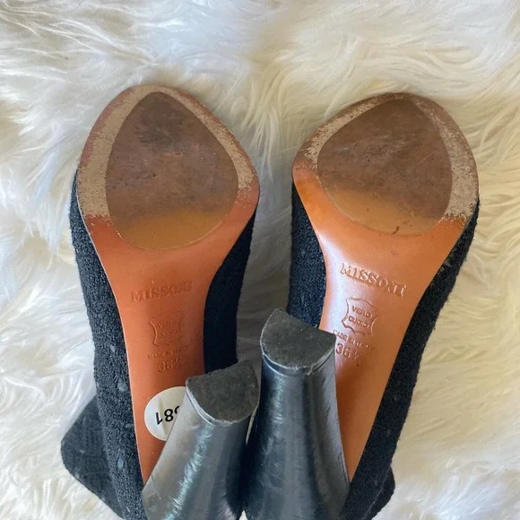 MISSONI Fabric and Leather Ankle Boots, size 36.5 - Picture 6 of 10